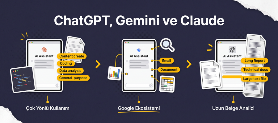 ChatGPT, Gemini ve Claude Karşılaştırması: Hangi Yapay Zeka Aracı Hangi İşte Daha Başarılı?