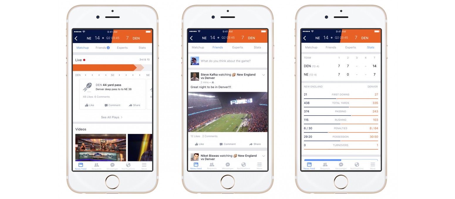 Facebook'tan Canlı Maç Takibi Özelliği: Sport Stadium